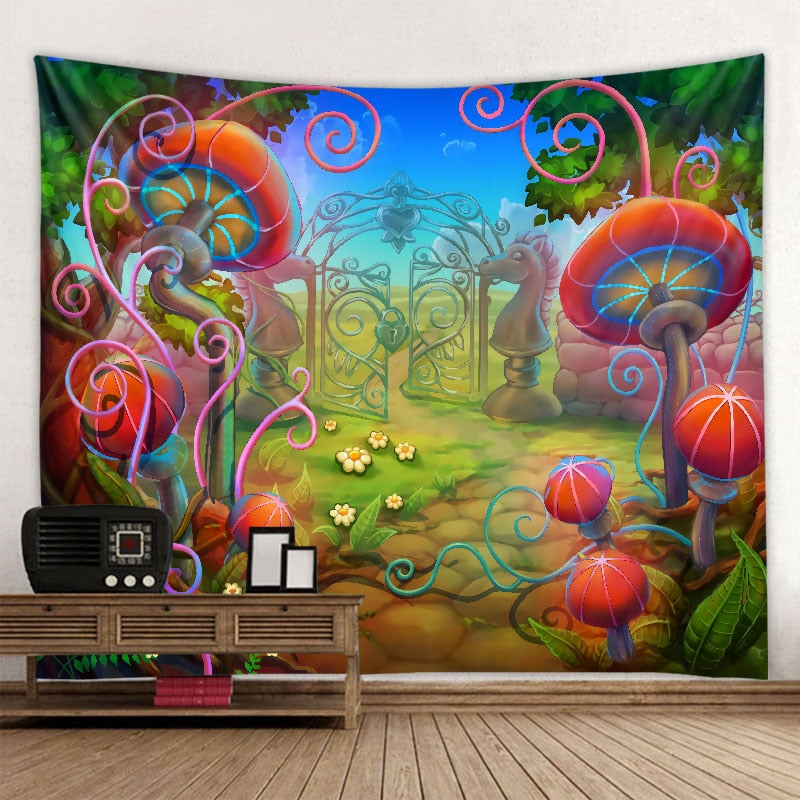3D Fantasy Colorful Art Tapestry