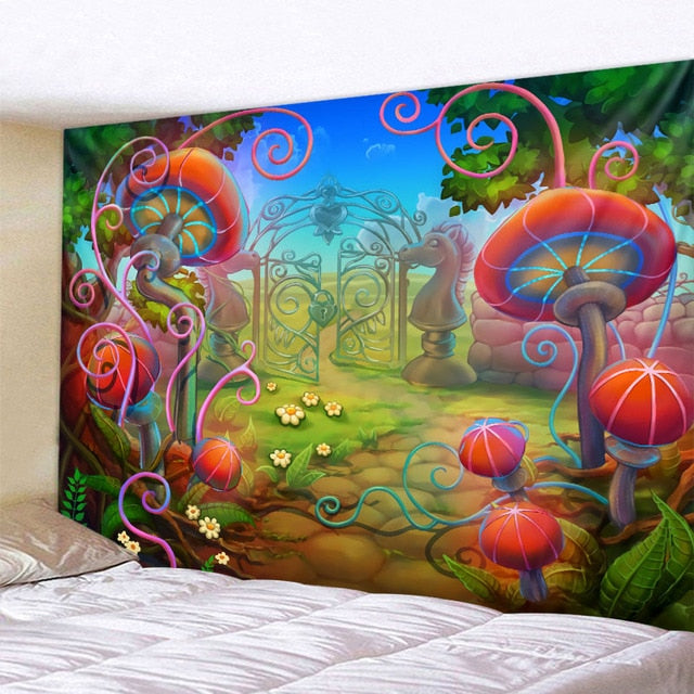3D Fantasy Colorful Art Tapestry