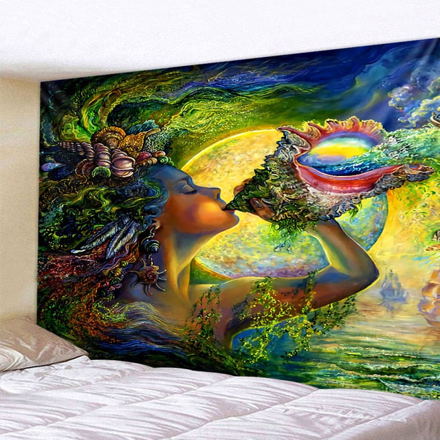 3D Fantasy Colorful Art Tapestry